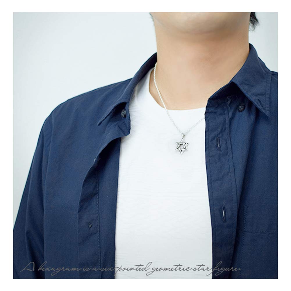 Gin no Plain Hexagram Star of David Silver 925 Pendant Star Hexagram Casual [Shinjuku Kura] (No Chain) Men's
