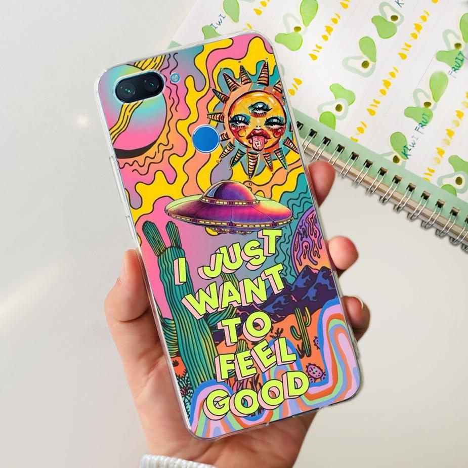 For Xiaomi Mi 8 Lite Case Cute Painted Cover Clear Silicone Phone Case For Xiaomi Mi 8 Lite 8Lite Back Cover 6.26'' Fundas Coque