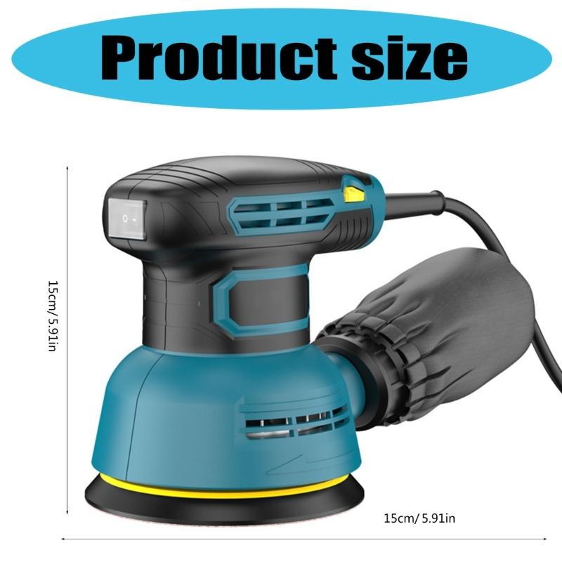 Quiet 6 Speed Grinder with Ergonomic Grip 5Inch Random Orbital Sander for DIY Projects and Professional Polishing Tasks