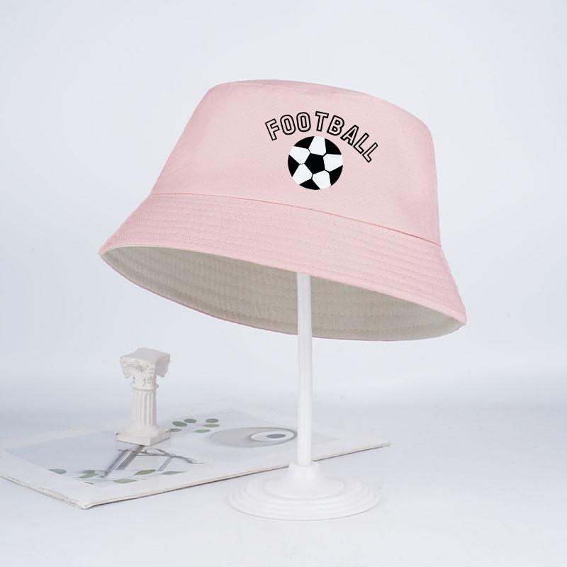 

Cute “FOOTBALL” Kids Bucket Hat: Breathable, Foldable, UV-Protective—Perfect Gift for Young Boys and Girls Who Love Soccer розовый