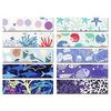 Masking tape 10 pieces set washi ocean blue silver foil DIY craft journal planner scrapbook wrapping gift decoration