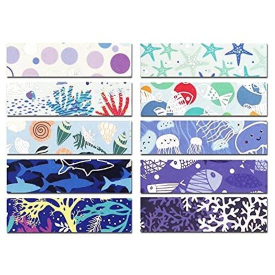 Masking tape 10 pieces set washi ocean blue silver foil DIY craft journal planner scrapbook wrapping gift decoration