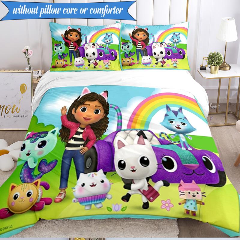 Rainbow Friends Dollhouse 3pcs K-pop Music Group Bedding set,Ideal for Bedroom, Dormitory,Including Duvet Cover And 2pcs Pillowcases,Fan Gifts