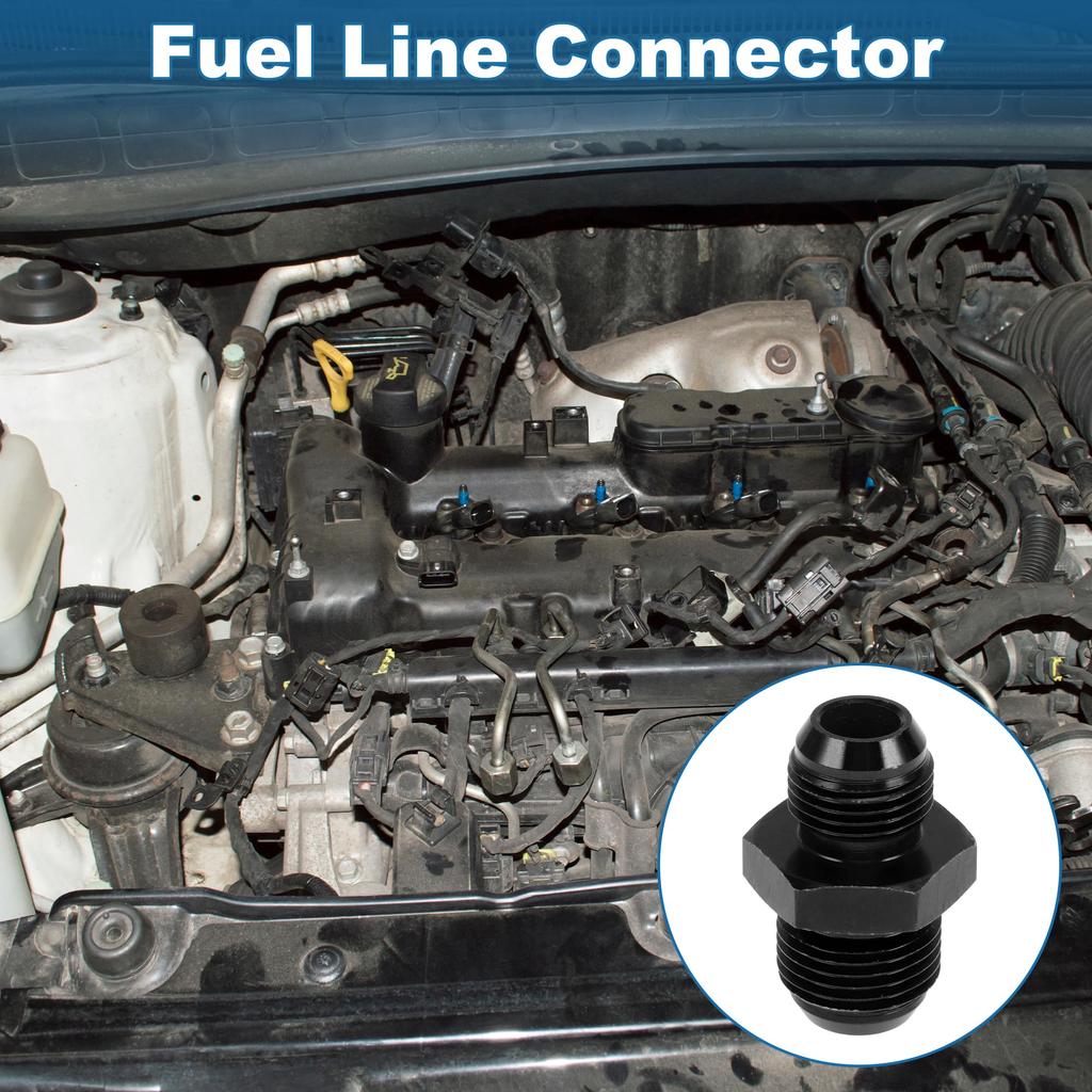 A ABSOPRO Female Flare Reducer Hose Fitting Adapter AN8 AN10 Fuel Line Connector Aluminum Black