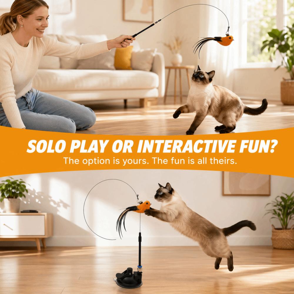 Removable Simulated Bird Cat Toy Mini Cat Stick Toy Interactive Cat Toy Interactive Play