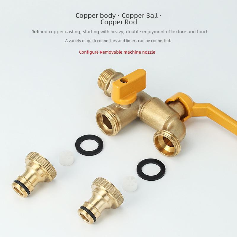 Pure Copper Outdoor Faucet for Garden/Balcony: Mop Pool Tap with Dual Outlets and Large Flow