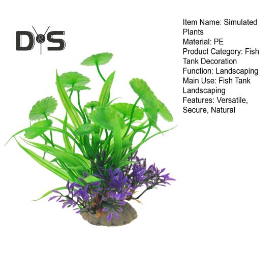 Artificial Aquatic Plants Fade-resistant Simulation Plastic Hydroponic Grass Vibrant Aquarium Landscape Decor for Fish Reptile Tanks