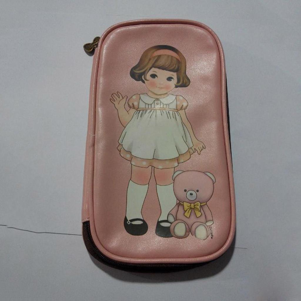 Mädchen Frauen Kinder Kleine Puppe Stift Federmäppchen Tasche Schreibwaren Kosmetik PU Niedlich