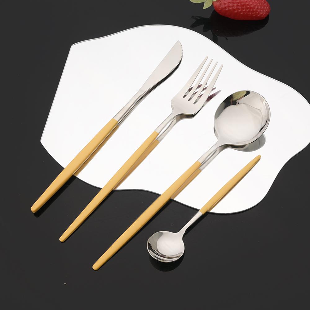 24Pcs Purple Silver Stainless Steel Dinnerware Set Kitchen Fork Spoon Knife Dinner Cutlery Set Western Flatware Tableware Set