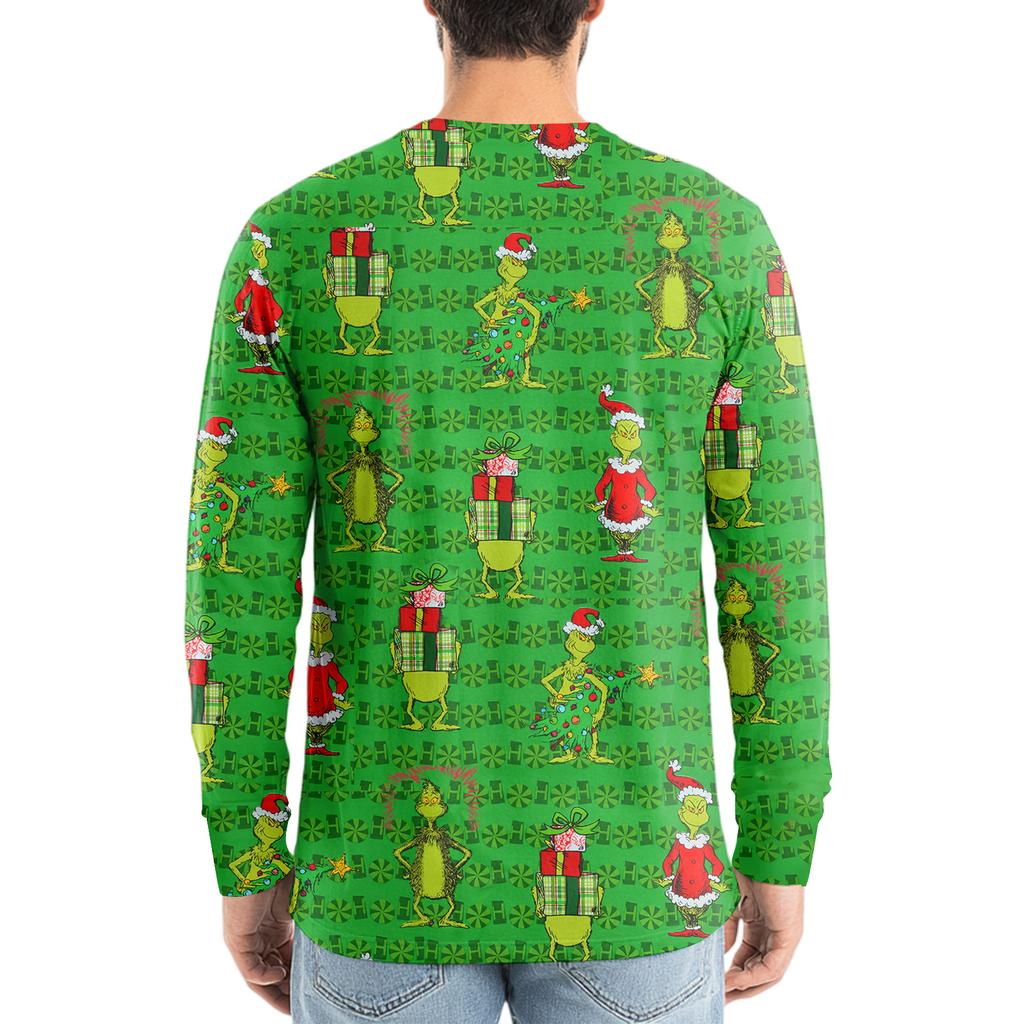 Мужская модная футболка с принтом, V-образным вырезом, повседневная, с длинным рукавом, для ношения под низ, топ