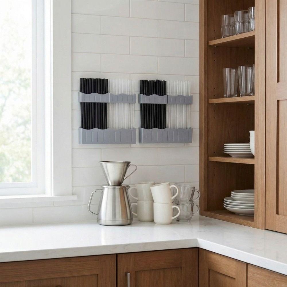 Reusable Straw Storage Rack Multifunctional Cabinet Door Storage Container  Coffee Shop