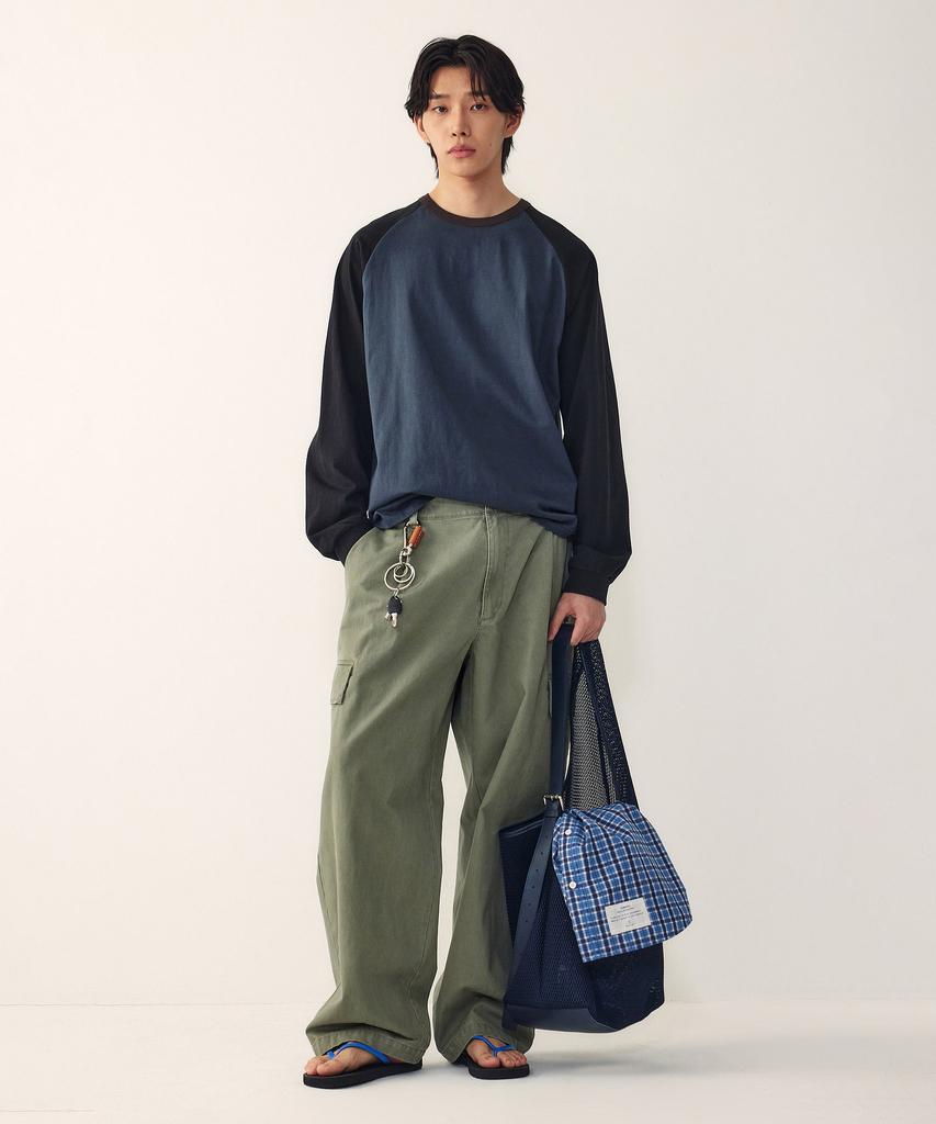 STUDIO TOMBOY [Men] Single-Pleat Cotton Cargo Pants_Light Khaki 9156131113