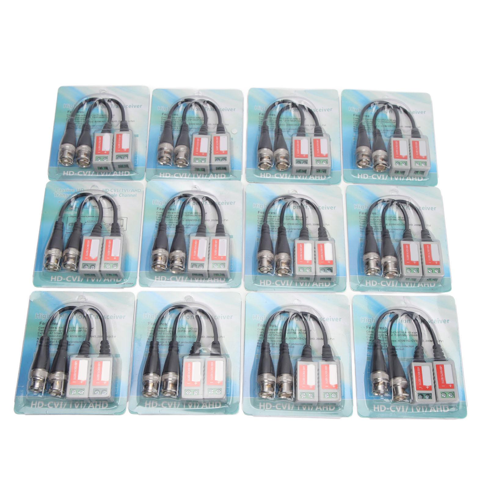 

24Pcs Video Balun Connector Stable High Definition Image Reliable Video Balun Transmitter for Surveillance Systems