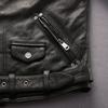 HARLEYANGEL spring and autumn locomotive leather jacket men, lapel oblique zipper leather rope waist top layer cowhide leather jacket