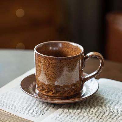 Retro Coffee Cup And Saucer Set Household Ceramic Cup Breakfast Cup Water Cup Restaurant Afternoon Tea Teacup