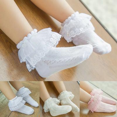 Summer Kids Baby Girl Lace Ruffle Socks Tutu Frilly Ankle Princess Anti Slip Socks