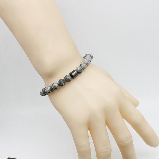 Beaded Bracelet Magnetic Decorative Rope Elastic Stress Stretch All-match Relief Gift 8mm Natural Faux Stone