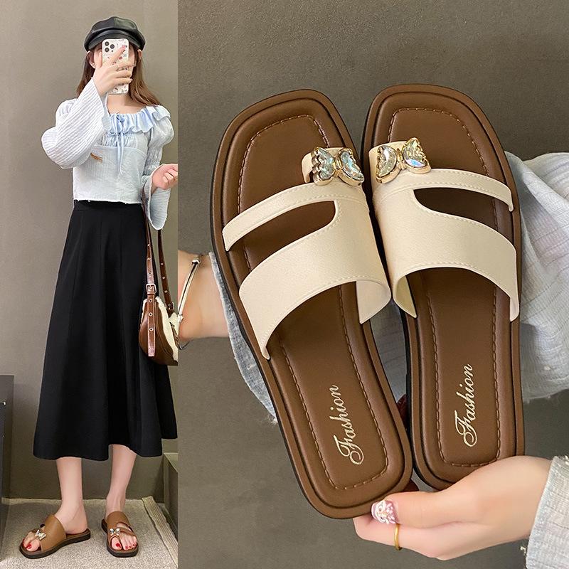 

Жіночі весняно-літні універсальні модні плоскі пляжні сандалі з кільцем для пальця, що не ковзають 36-37 (Runs small)