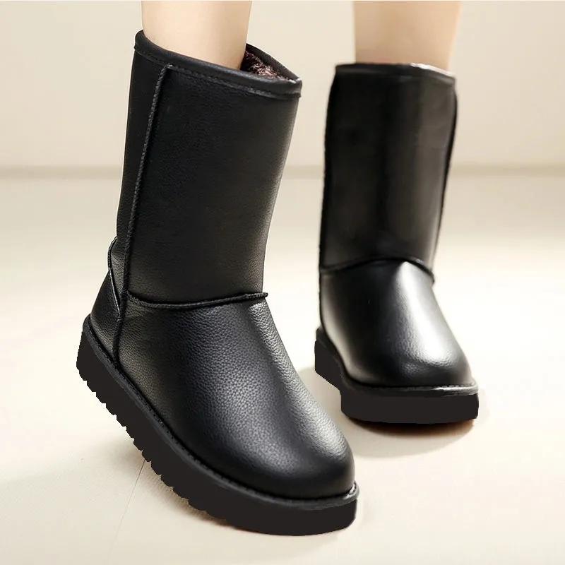 Stivali da neve Da donna In pelle Mid-tube Versione coreana Plus Velvet  Antiscivolo Impermeabile Stivali da donna Scarpe da donna Scarpe da cotone  Scarpe invernali acquista in modo economico — spedizione gratuita,