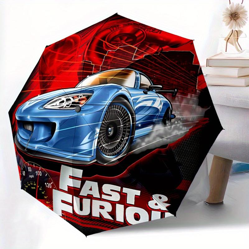 Fast & Furious Automatic Open/close Windproof Umbrella, Heavy-Duty Iron Frame, Folding Portable Design, Travel, Everyday Use  0812179