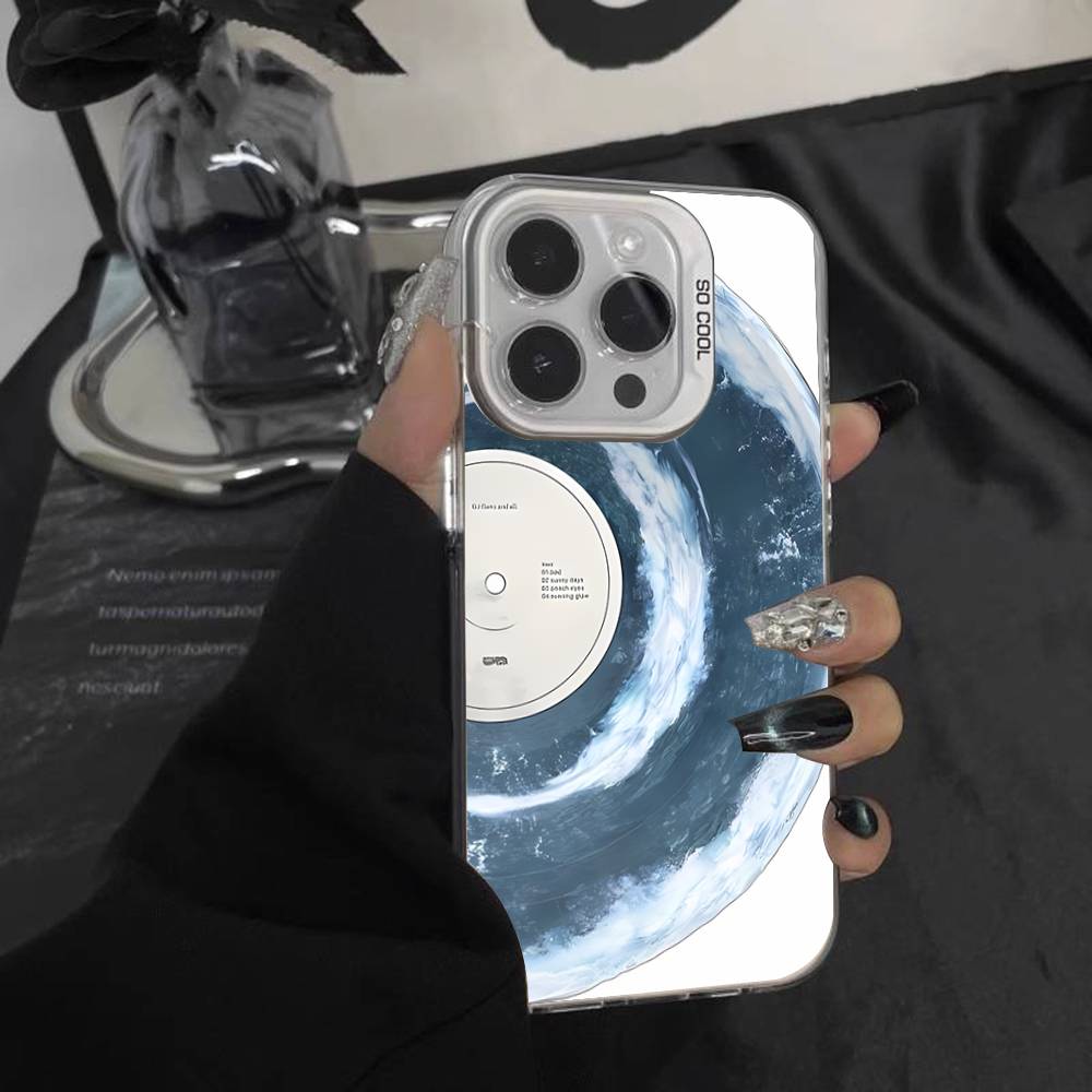 W-Wave To Earth Summer Flows For iPhone 17,16,15,14,13,12,11,Mini,Pro,E,SE4,XS,MAX White Candy Matte Cover