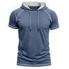 Men’s Shirts Short Sleeves Hooded T-shirts Fitness Tops Summer Casual Wear Pullover Hoodie