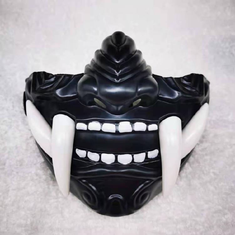 Airsoft Maske Halbe Gesichtsmaske Prajna Maske Japanischer Samurai Oni Dämon für Cosplay