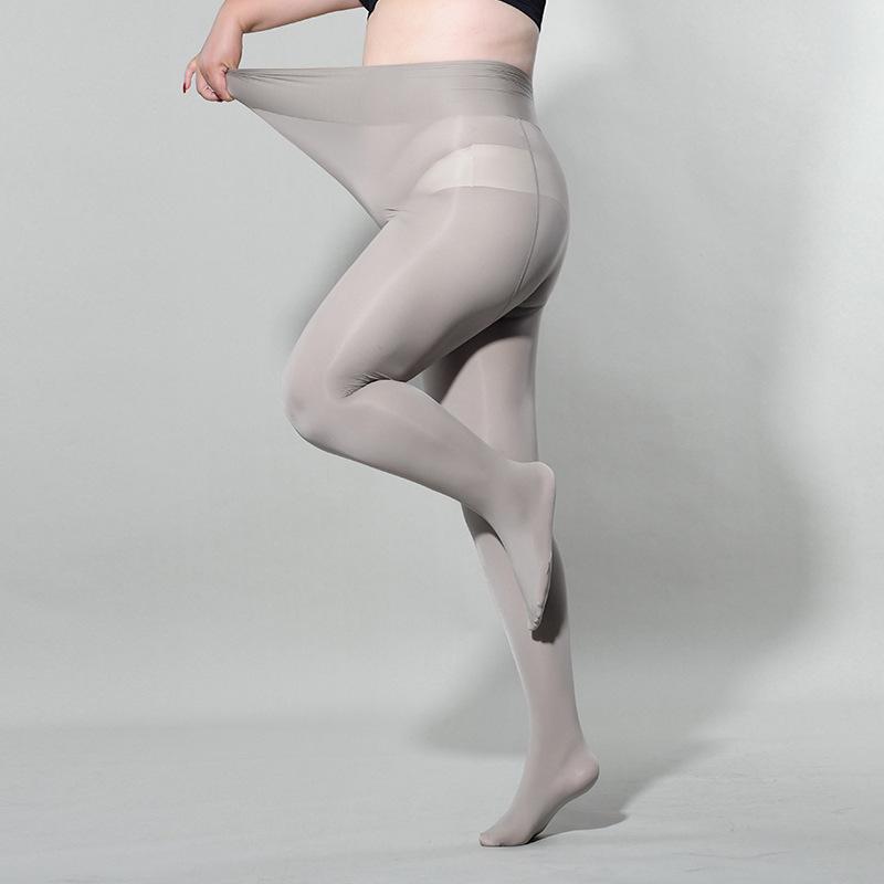 Plus Size Stockings For Women 6d Thin Oil Shiny Smooth Open Crotch Pantyhose 150kg Ultra Elastic Transparent Seamless Sockings