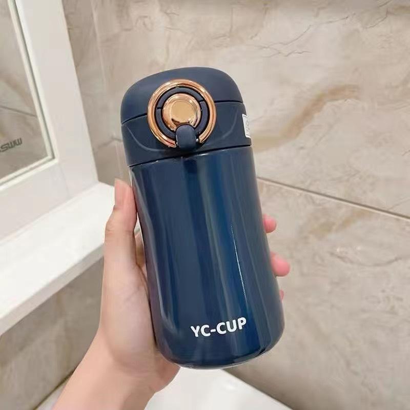 

Соломенная чашка-термос для женщин с хорошим внешним видом, чашка Инь Фэн-шуй для взрослых, простая нишевая чашка, портативная модель для студентов 400MI