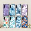 Flower Pattern Phone Case For Samsung Galaxy A73,A72,A71,A70,A53,A52,A51,Soft Silicone Black Cover