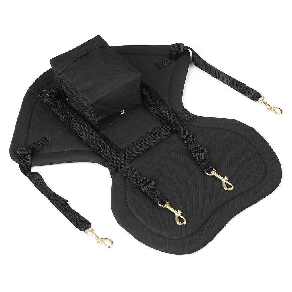Siège De Kayak De Luxe Rembourré - Noir/fluo - Avec Sac De Rangement - Neuf
