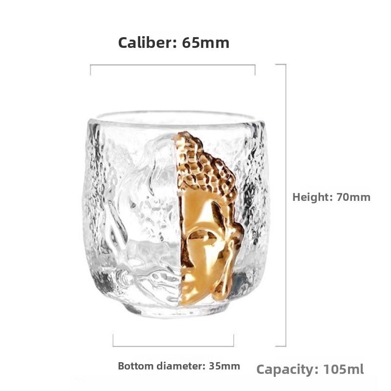 Set da Tè Master Cup Vetro di Cristallo Lussuoso Tazza Buddha Un Pensiero Tazza per la Casa Set da Tè Cucina Ristorante Bar Giardino di Casa