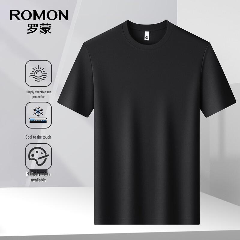 ROMON Unisex UPF50+ Ice Silk Cooling Short-Sleeve T-Shirt