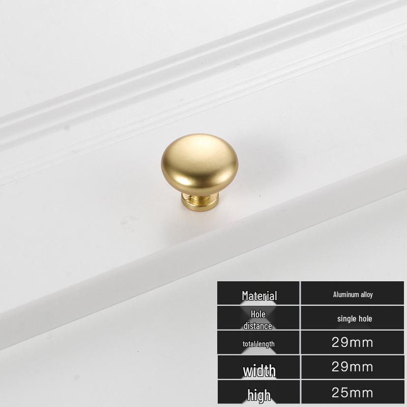 American Gold Cabinet Drawer Pull Handle: Modern European Style, Solid Single Hole Design.