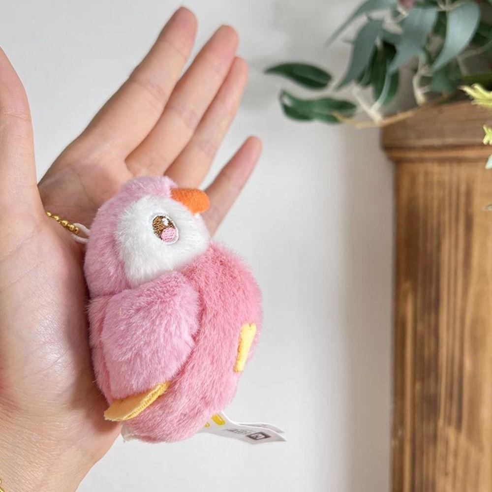 Backpack Hanging Parrot Keyring Stuffed Animal Bird Pendant  Car Key Accessories