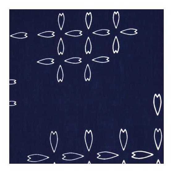 Somenbo Tenugui Hand Towel - Igeta Sakura (Checkerboard Cherry Blossom) - Indigo Dyed, 100% Cotton, Tokuoka Fabric, Made In Japan, 35cm X 100cm