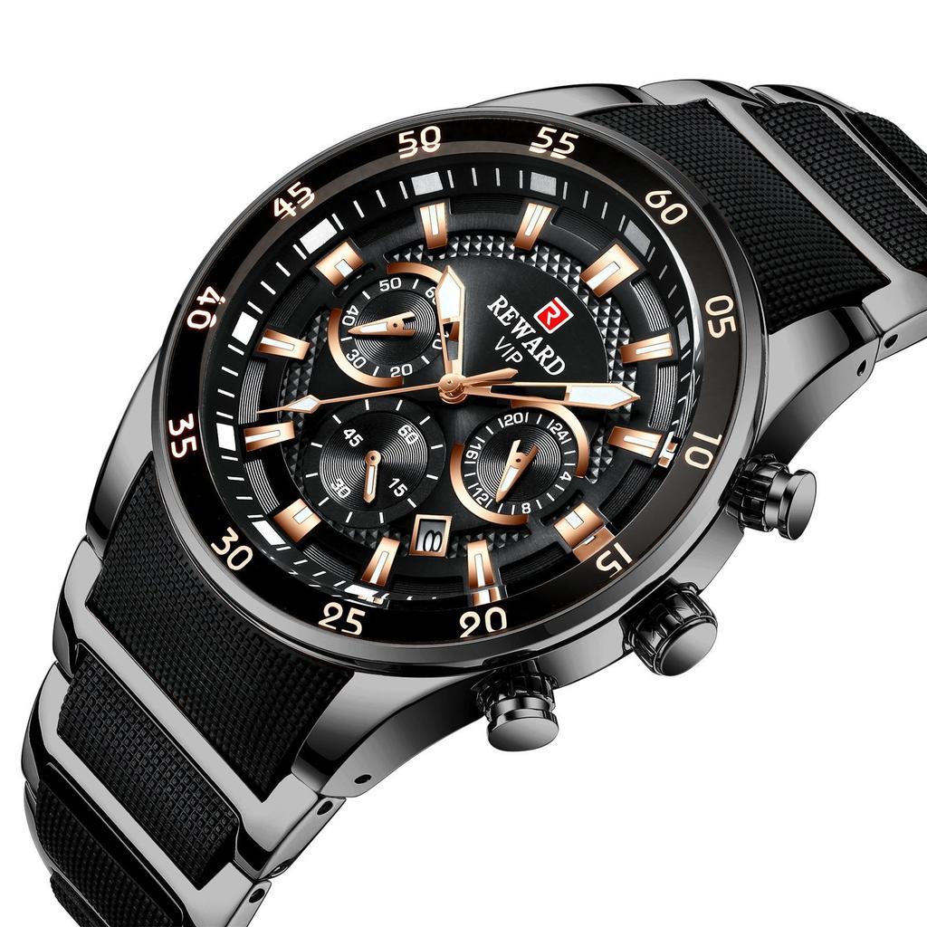 Fashion Men'S High Definition Luminous Watch Student Men'S Multi-Functional Six-Pin Waterproof Belt Quartz Watch
