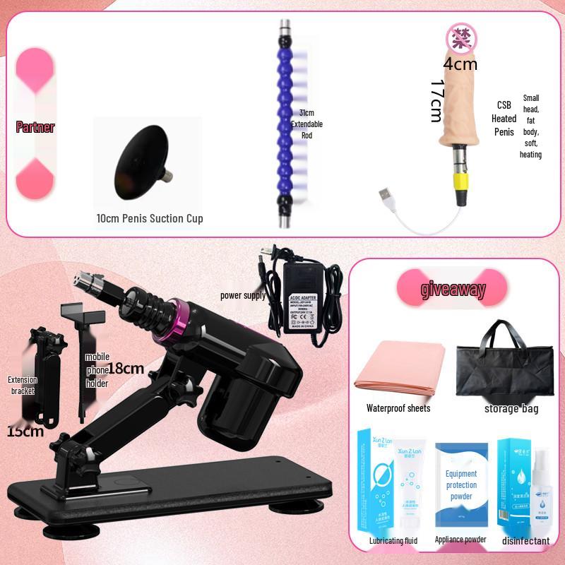 Compact Automatic Telescopic Pile Driver for All Genders - Realistic Three-Hole Phallus SM Device