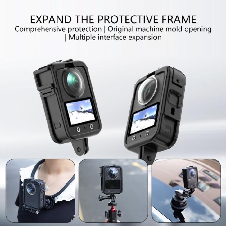 MultiPurpose Camera Case Protections Frame Double Cold Shoe Slot AntiSlip Grip For OSMO360 Video Recording Gear