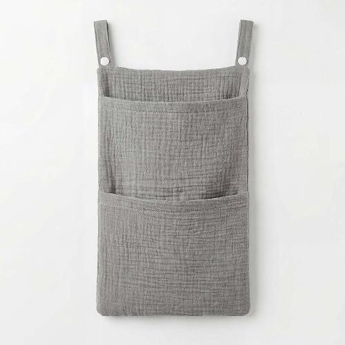Solid Color Cotton Baby Crib Hanging Bag Multi Functional Newborn Storage Bag for Stroller Baby Infant Kids Bedding Hanging Bag