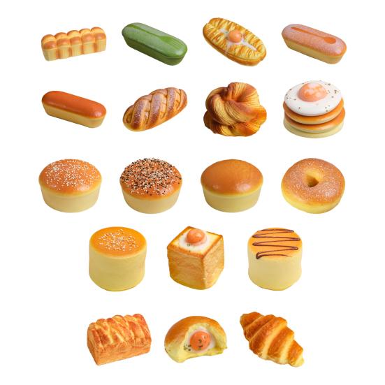 Simulation Bread Squeeze Toy Stress Relief Toast Cake Cheese Bagel Croissant Sensory Toy Decompression Realistic Food Fidget Toy