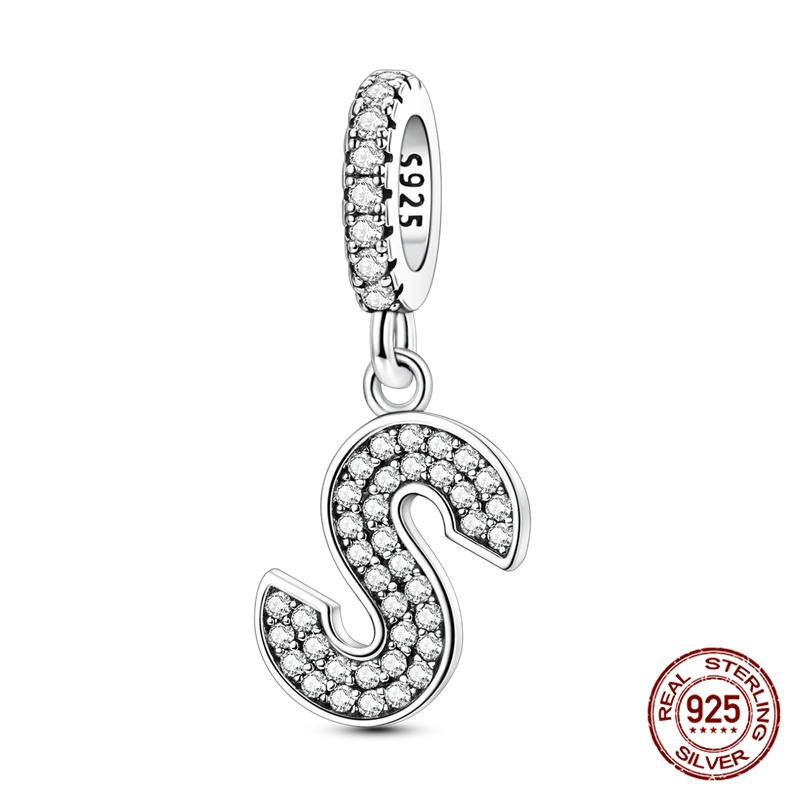 Original A-Z Beads 100% Copper 26 Letter Charms Fitoriginal Bracelet Diy Jewelry Making Women Gift