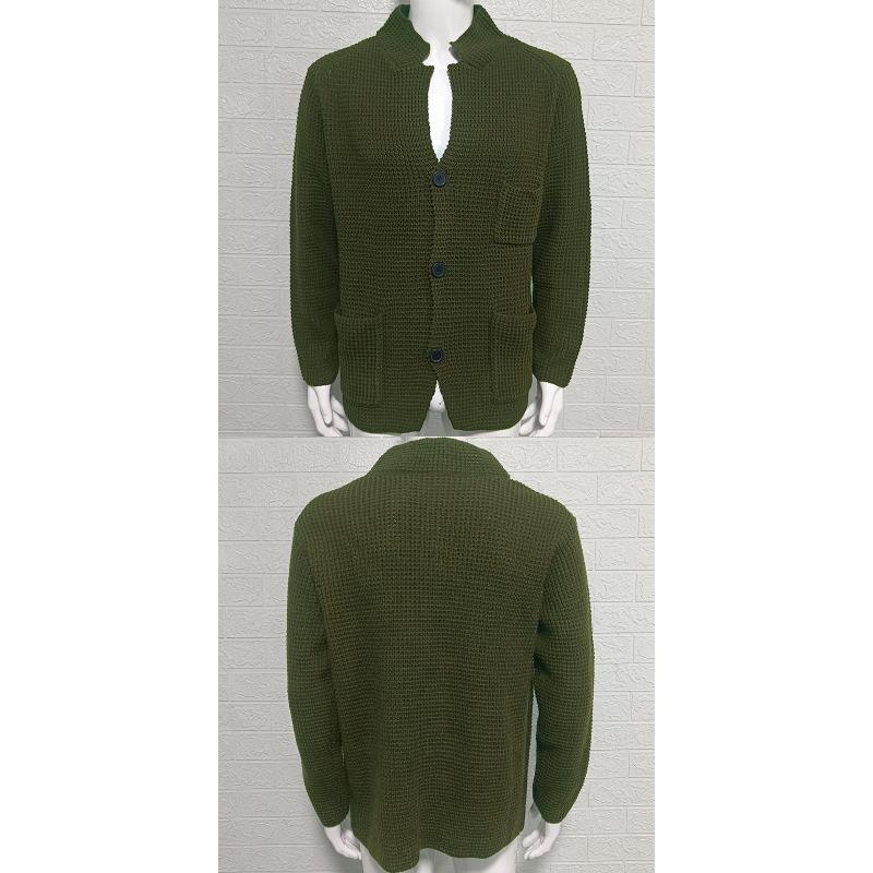 Sweater Stand-up Collar Slim-fit Knitted Cardigan 2025 Winter New Style Plus Size Casual Men's Clothing