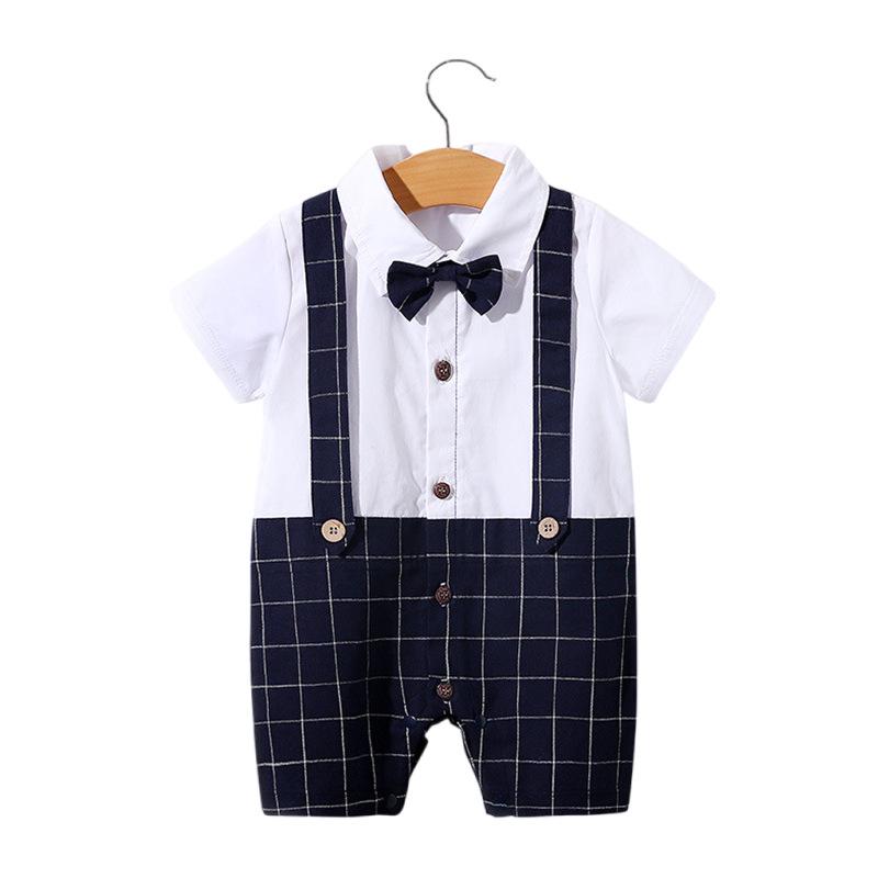 Heren Korte Mouw Zomer Romper voor Pasgeboren en Baby Jongens (0-1 Jaar) - Babykleding