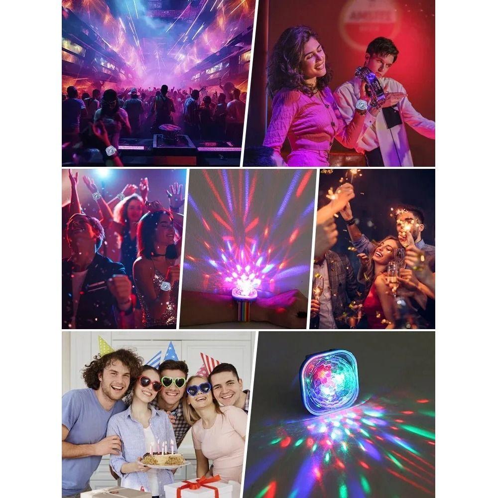 Portable Disco Strobe Lights RGB LED Wearable Watch Lamp Wrist Ambient Lamp Christmas Party