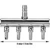 Joyzan Air Splitter Flow Control Valve, Aquarium Flow Gang Lever Pump Distributor 4 Way Stainless Steel Fish Tank Manifolds Multi Port T Shaped Line