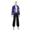 Johnny Cage Cosplay Costume With Glossy Blue Purple Jacket For Anime Role Play
