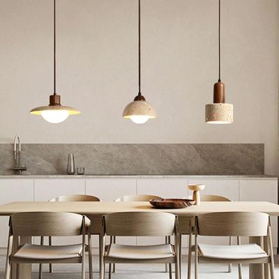Small Pendant Lamp LED Retro Yellow Hole Stone Bedside Bedroom Dining Room Lighting Hanging Lamp Pendant Light