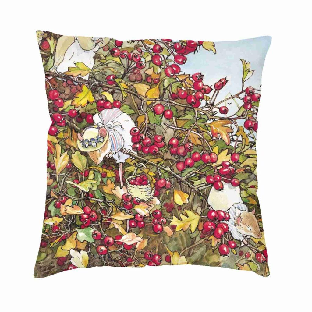 The Blackthorn Bush Home Sofa Car Waist Throw Pillowcase Brambly Hedge Jill Barklem English Quintessential British Countryside