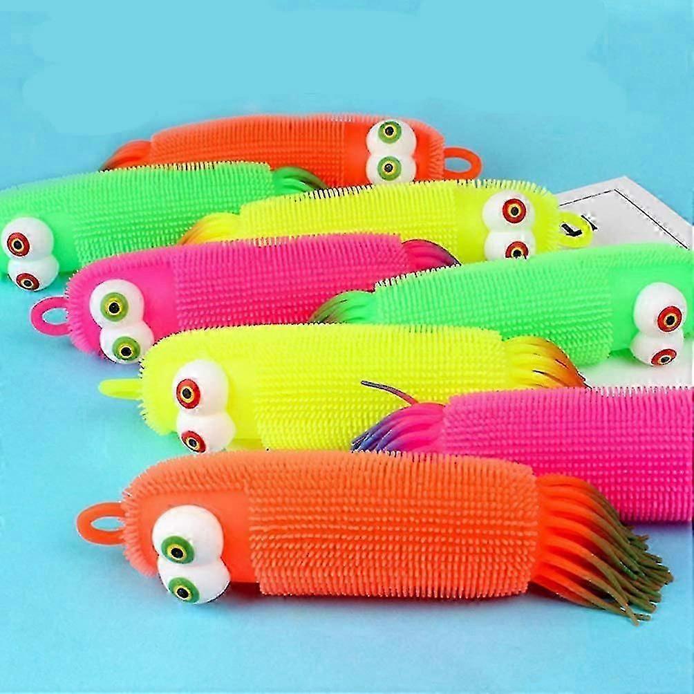 Flashing Light Up Stretchy Caterpillars Squid, 2pcs Stress Balls Toy, Anxiety And Stress Relief Toys For Adults Teen Kids ( Random Color )
